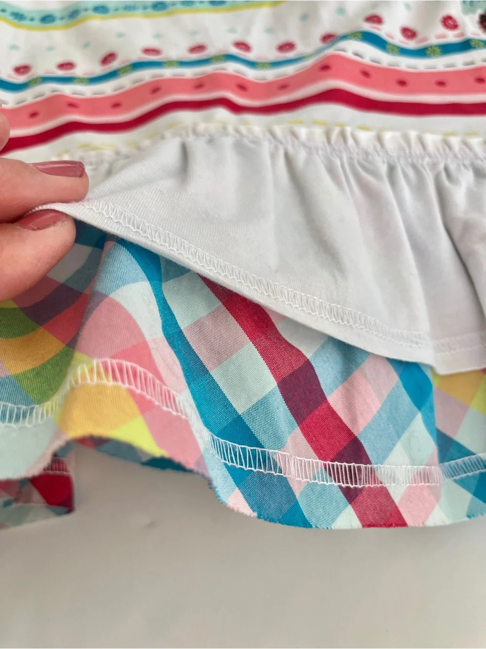MEW French deux par deux layered cotton sundress Girls 12 Summer dress stripes